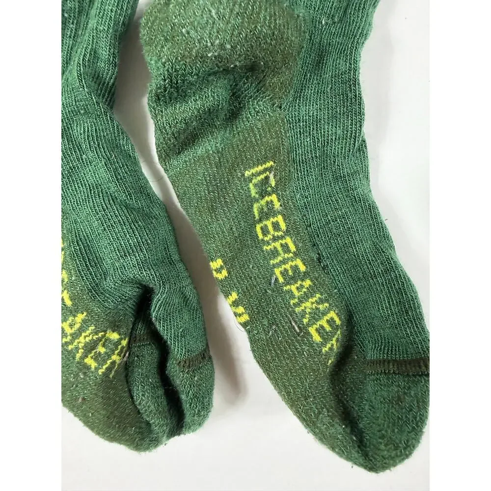 Icebreaker Kids Merino Wool Striped Crew Socks Green Size XL shoe 2-4